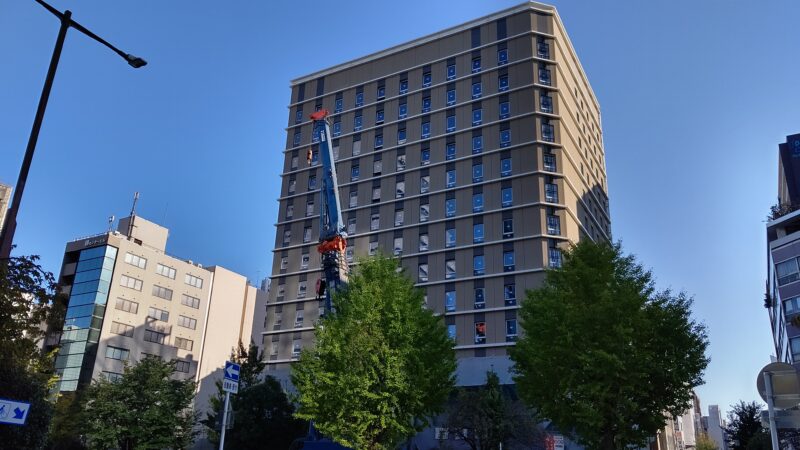 外観はほぼ完成 ホテル京阪名古屋栄建設状況 2019年11月
