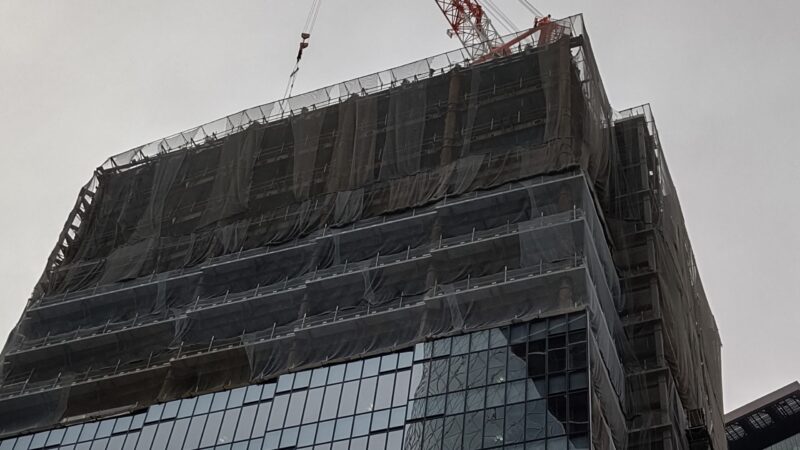 躯体は最上階に！？ 「(仮称)名古屋三井ビルディング北館」建設状況 2020年3月
