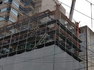 早くも一部で躯体が上昇・・・「（仮称）CIRCLES名古屋錦計画」建設状況 2021年9月