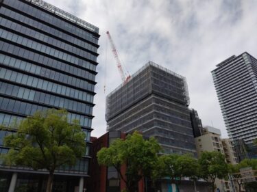 伏見通沿いに存在感・・・「タワー・ザ・ファースト名古屋伏見」建設状況 2021年9月