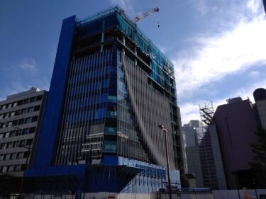 躯体は最上階まで・・・「(仮称)名古屋ビル東館」建設状況 2021年11月