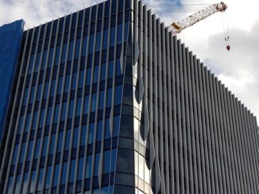 外観完成まであと僅か・・・「名古屋ビルディング桜館」(【仮称】名古屋ビル東館)建設状況 2022年1月