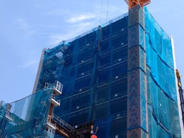 躯体はすでに最上階・・・「富士ソフト名古屋ビル」建設状況 2022年5月