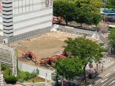 既存建物の瓦礫はほぼ消滅・・・「錦三丁目25番街区市有地活用事業」2022年5月