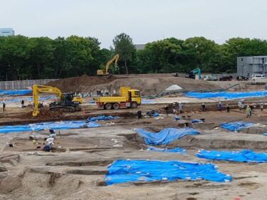 発掘調査が佳境・・・「新愛知県体育館」建設予定地 2022年5月