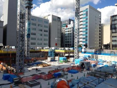 いよいよ骨組工事へ・・・新「名古屋フコク生命ビル」（【仮称】名古屋丸の内一丁目計画）建設工事　2022年8月