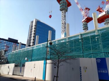 躯体は一気に敷地全体に・・・「名古屋フコク生命ビル」(【仮称】名古屋丸の内一丁目計画)建替え工事 2023年1月