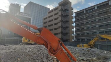 予定地の既存施設が解体・・・「【仮称】グランドメゾン名駅東」建設状況　2023年8月