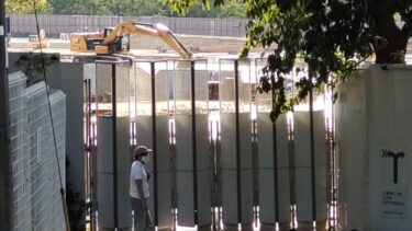 基礎工事が佳境・・・新「パロマ瑞穂スタジアム」　2023年9月