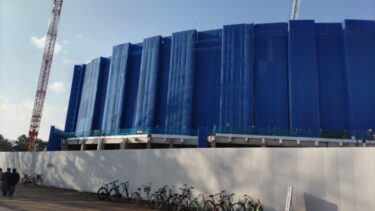 シルエットがくっきりと・・・新「愛知県体育館」建設状況 2024年1月