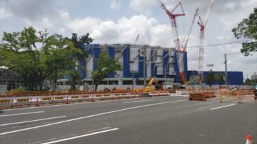 外観が徐々にお目見え・・・「IGアリーナ」（新愛知県体育館）建設工事　2024年5月