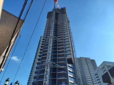 躯体工事は終盤「グランドメゾンThe池下ガーデンタワー」(【仮称】グランドメゾン池下・ザ・タワーⅡ)建設状況 2025年2月