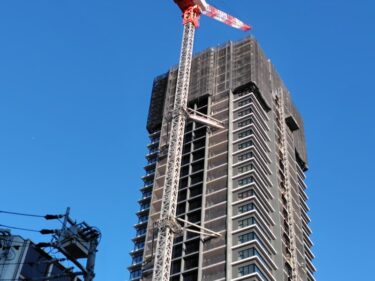 躯体はすでに最上階・・・「グランドメゾンThe池下ガーデンタワー」(【仮称】グランドメゾン池下・ザ・タワーⅡ)建設状況 2025年3月