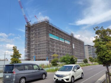躯体ははやくも最上階・・・「パークホームズLaLa名古屋みなとアクルスシーズンズ」(【仮称】愛知県名古屋市港区金川町計画)2025年8月